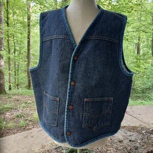 Genuine ROEBUCKS Sears.  Men's Blue‎ Denim Vest. Vintage. 1960's